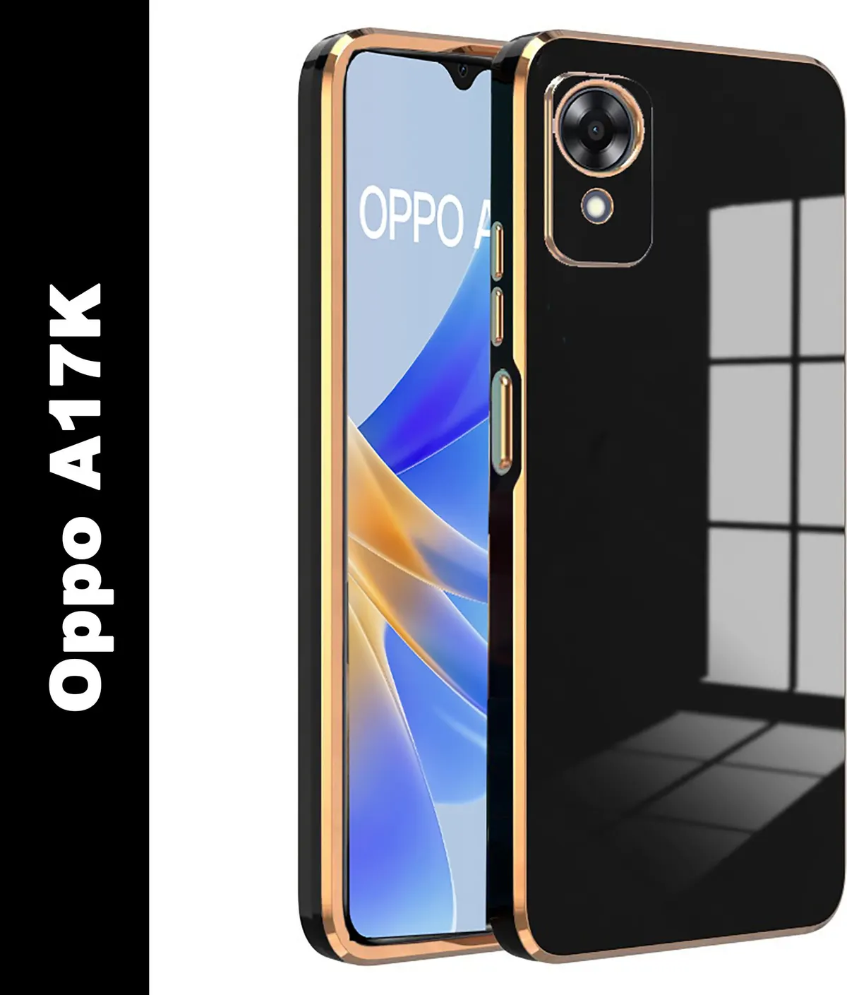 Micvir Back Cover for OPPO A17K (Black, Silicon, Pack of: 1)