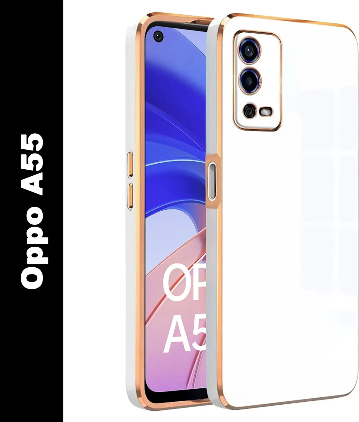Micvir Back Cover for Oppo A55 (White, Silicon, Pack of: 1)
