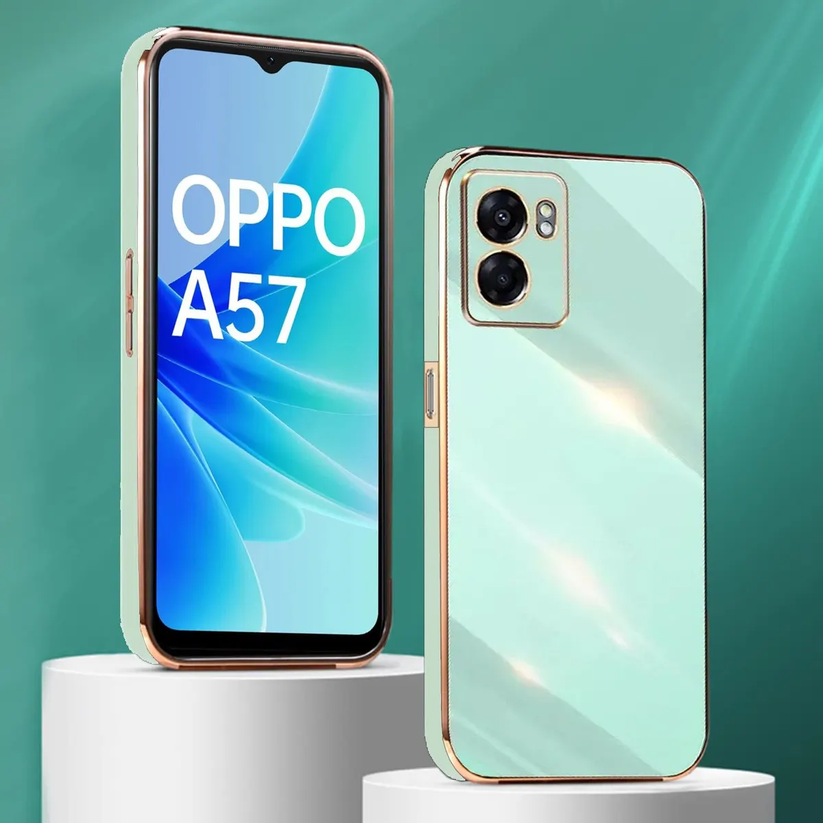 Micvir Back Cover for Oppo K10 5G, Oppo A57 5G, Realme Narzo 50 5G (Green, Silicon, Pack of: 1) — image 2 of 5