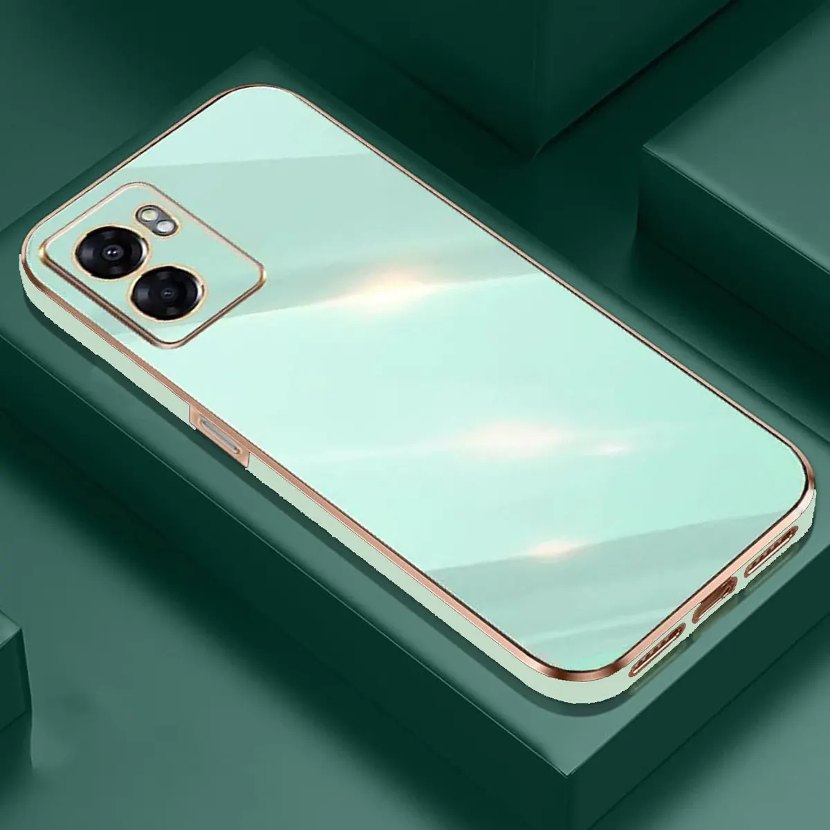 Micvir Back Cover for Oppo K10 5G, Oppo A57 5G, Realme Narzo 50 5G (Green, Silicon, Pack of: 1) — image 5 of 5
