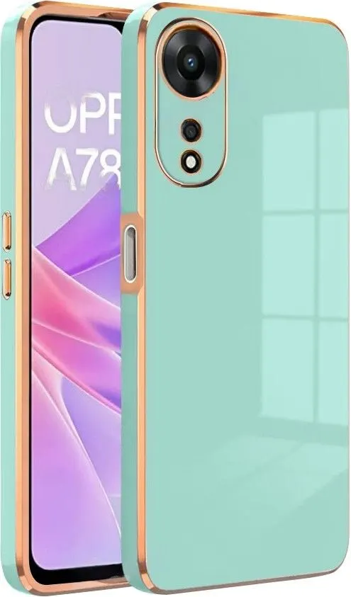 Micvir Back Cover for OPPO A78 5G (Green, Silicon, Pack of: 1)