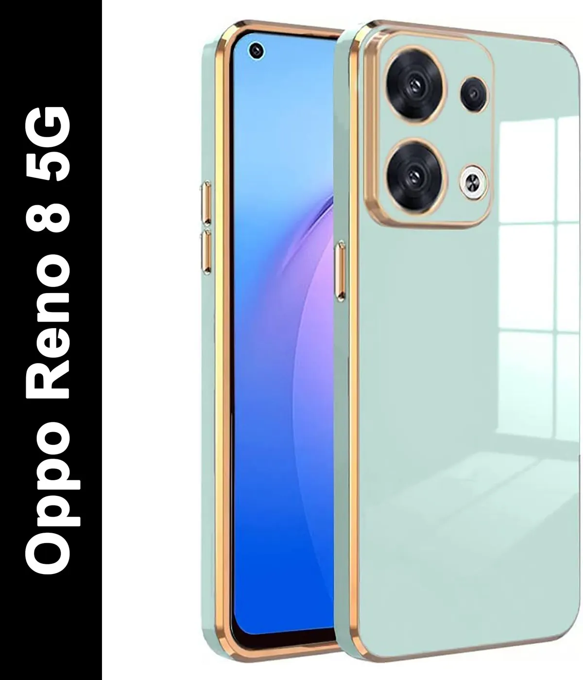 Micvir Back Cover for Oppo Reno8 5G (Green, Silicon, Pack of: 1)