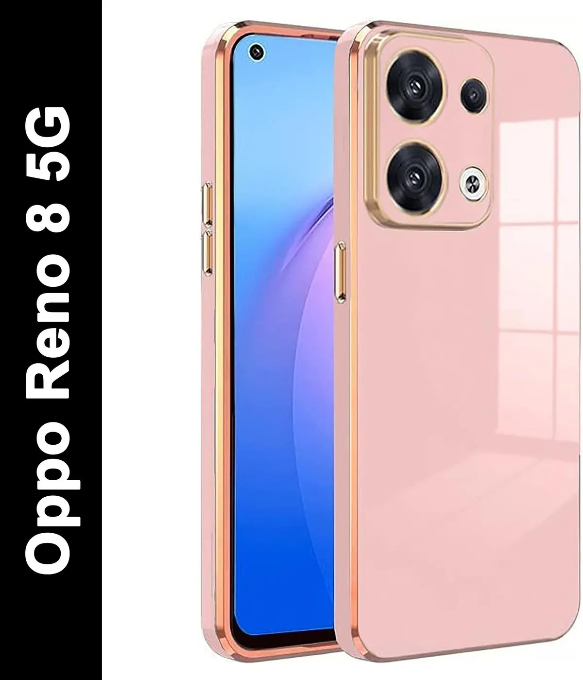 Micvir Back Cover for Oppo Reno8 5G (Pink, Silicon, Pack of: 1)