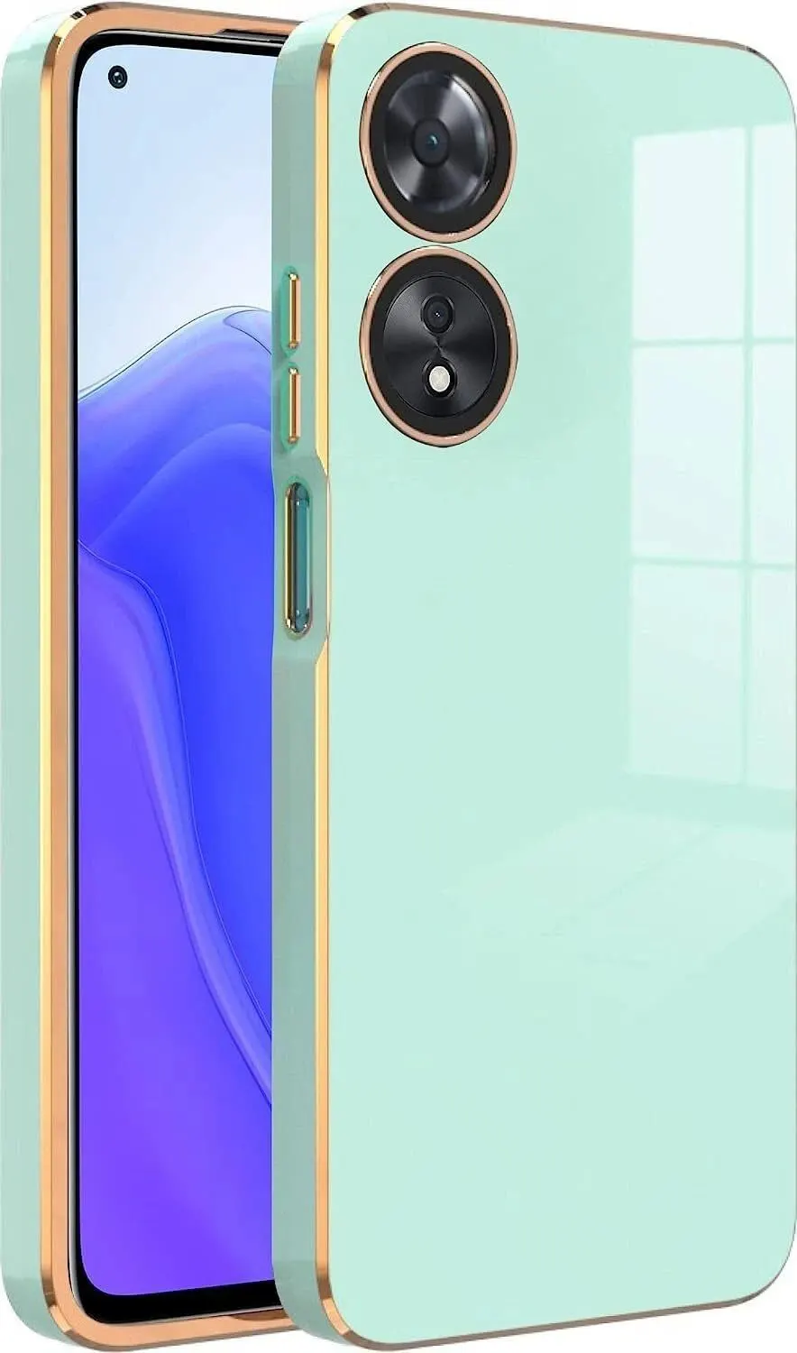 Micvir Back Cover for Oppo F23 5G (Green, Silicon, Pack of: 1)