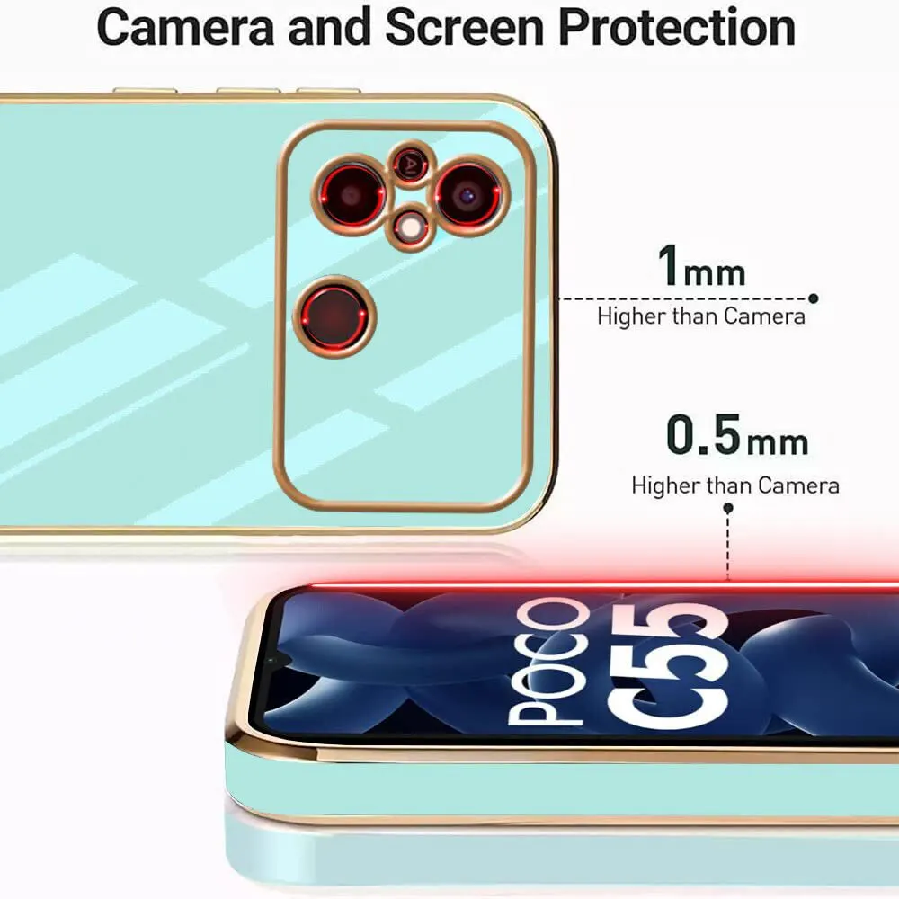 Micvir Back Cover for POCO C55 (Green, Silicon, Pack of: 1) — image 2 of 4