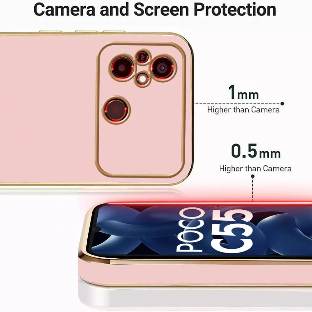 Micvir Back Cover for POCO C55 (Pink, Silicon, Pack of: 1) — image 2 of 4