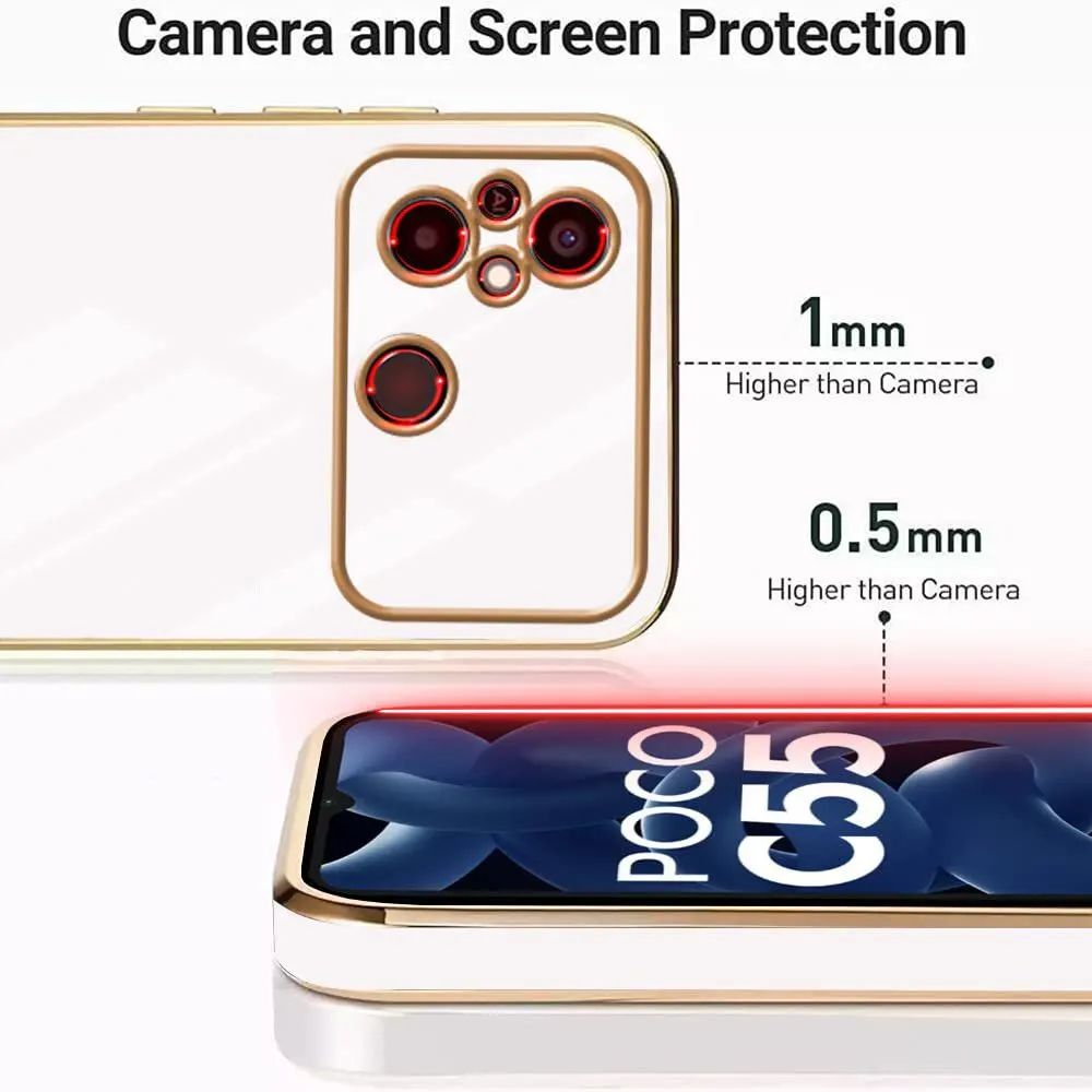 Micvir Back Cover for POCO C55 (White, Silicon, Pack of: 1) — image 2 of 4