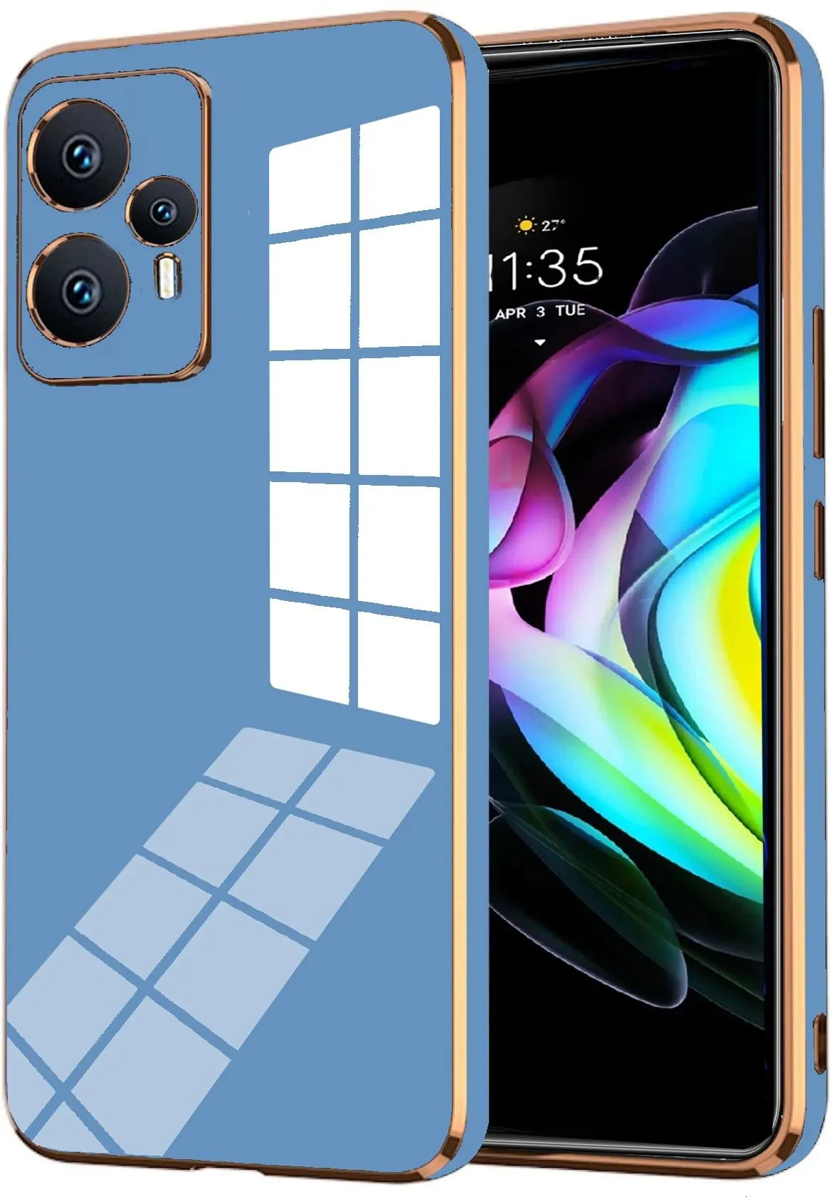 Micvir Back Cover for Poco F5 5G (Blue, Silicon, Pack of: 1)