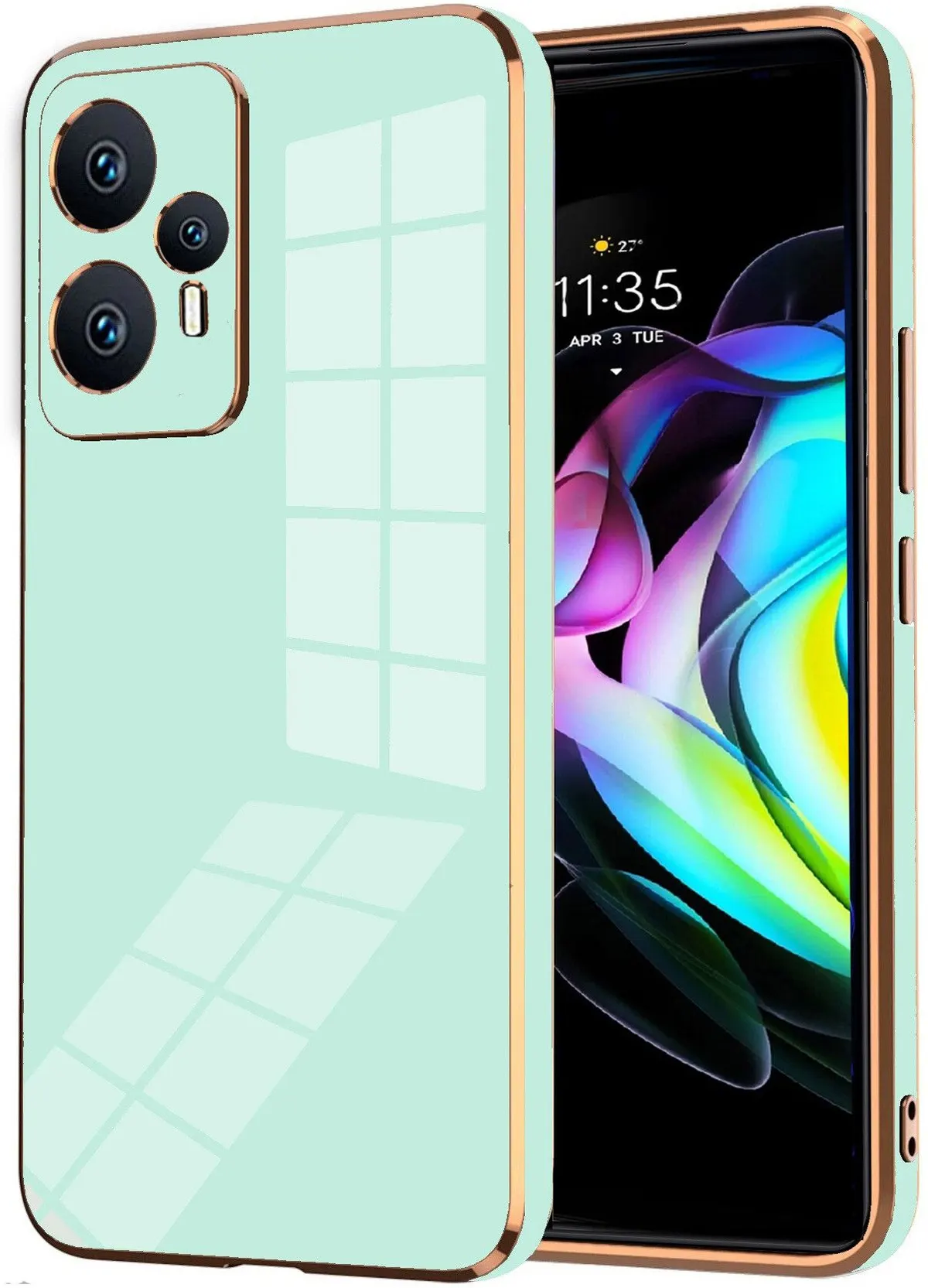 Micvir Back Cover for Poco F5 5G (Green, Silicon, Pack of: 1)