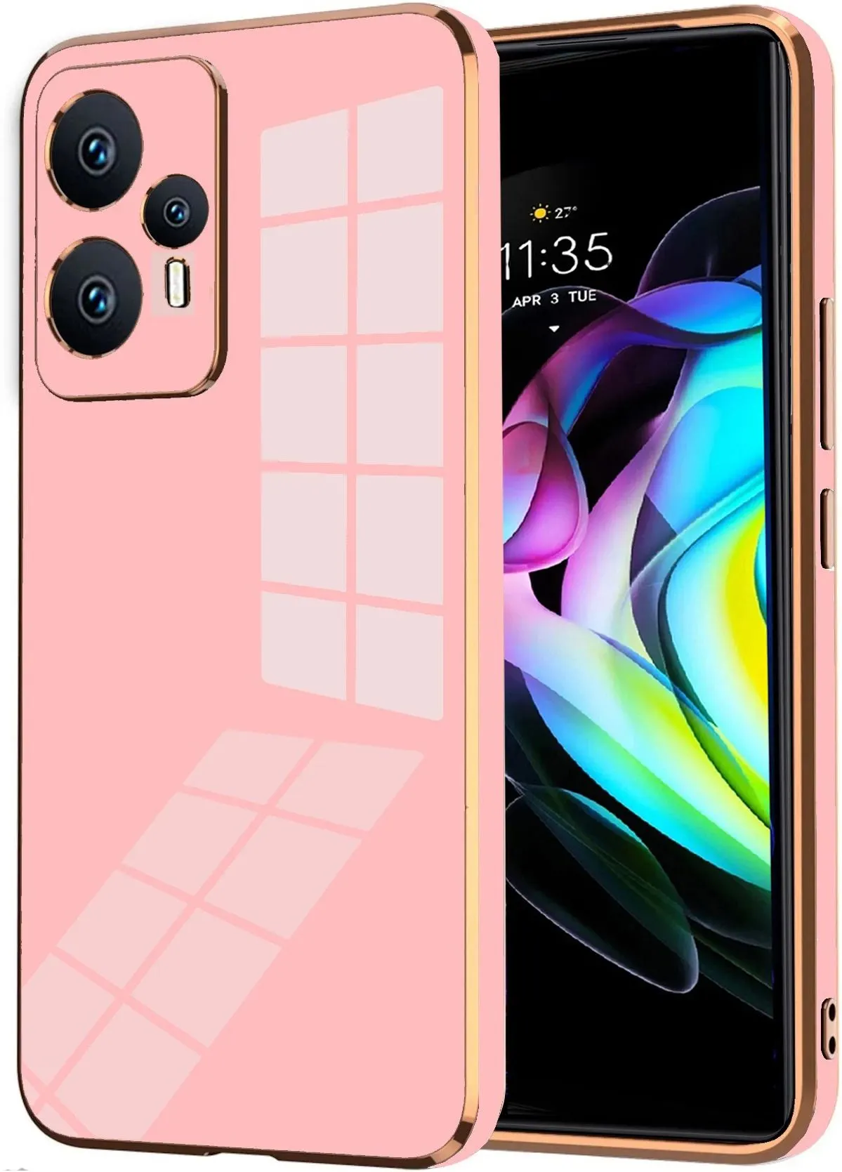 Micvir Back Cover for Poco F5 5G (Pink, Silicon, Pack of: 1)
