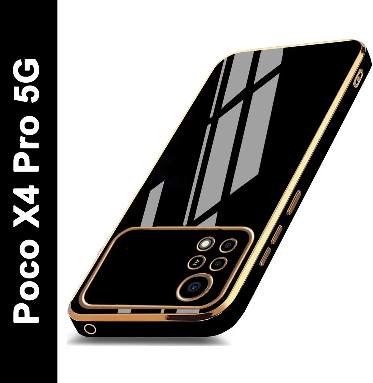 Micvir Back Cover for Poco X4 Pro 5G (Black, Silicon, Pack of: 1)
