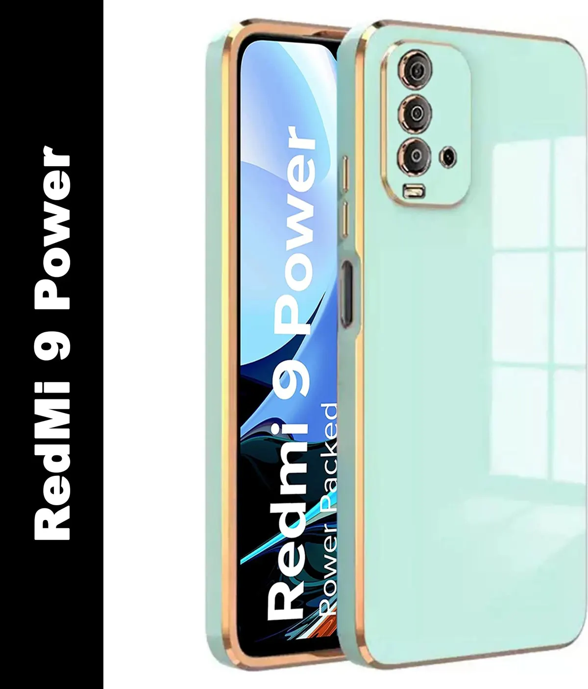 Micvir Back Cover for Redmi 9 Power (Green, Silicon, Pack of: 1)
