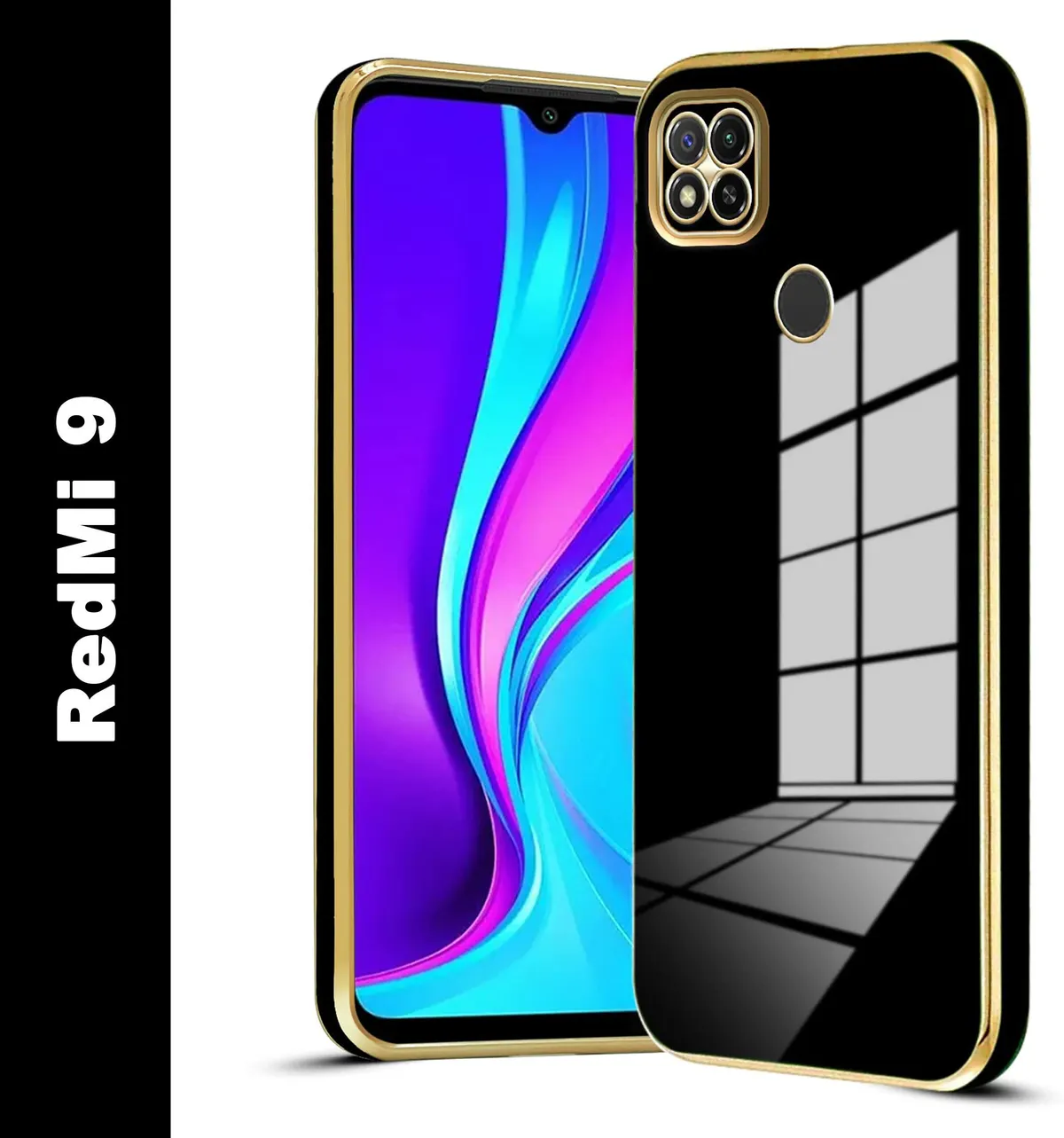 Micvir Back Cover for Redmi 9 (Black, Silicon, Pack of: 1) — image 1 of 5
