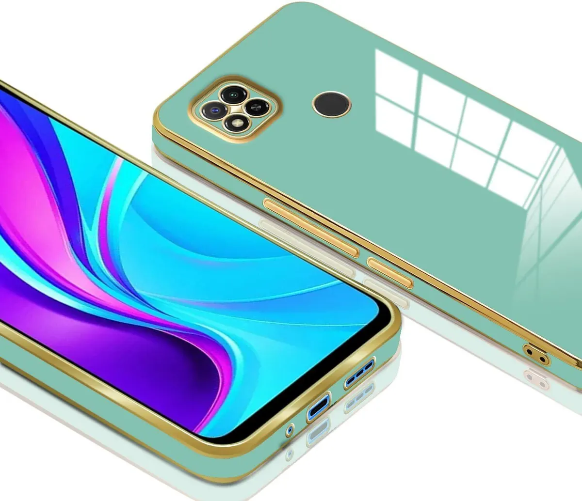 Micvir Back Cover for Redmi 9 (Green, Silicon, Pack of: 1) — image 3 of 5