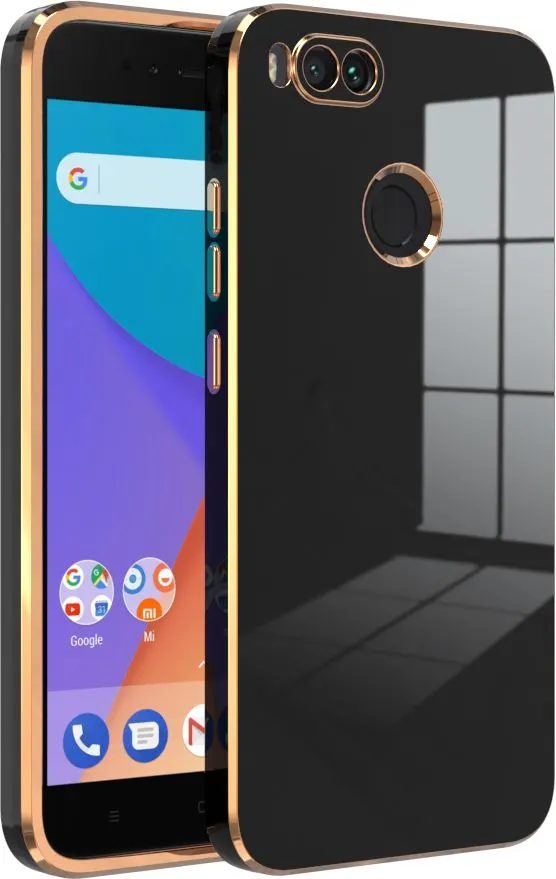 Micvir Back Cover for Mi A1 Old Version (Black, Electroplated, Silicon, Pack of: 1)