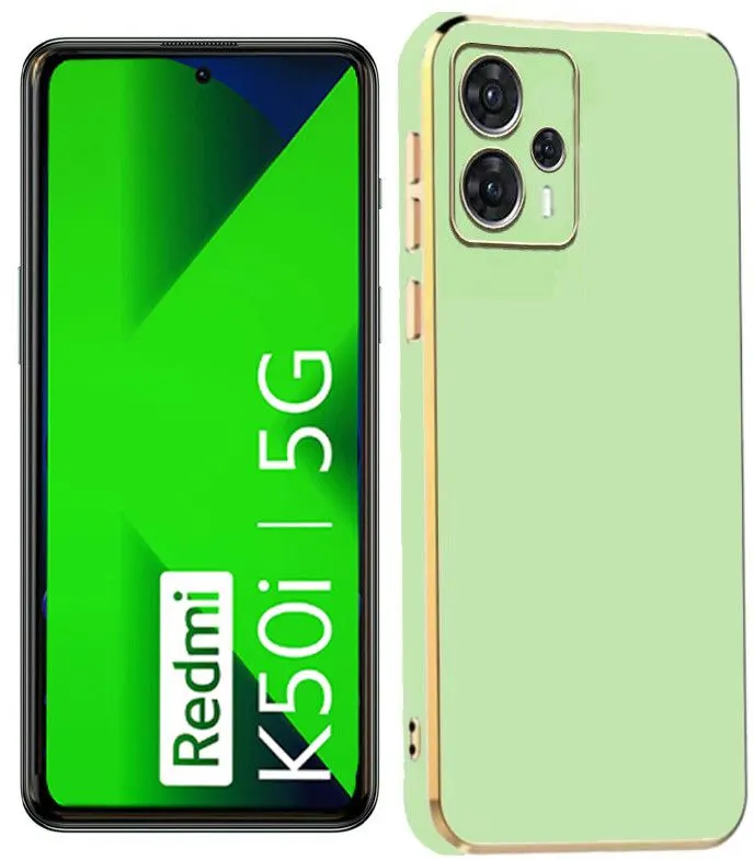 Micvir Back Cover for Redmi K50i 5G, Xiaomi Redmi K50i 5G (Green, Silicon, Pack of: 1)