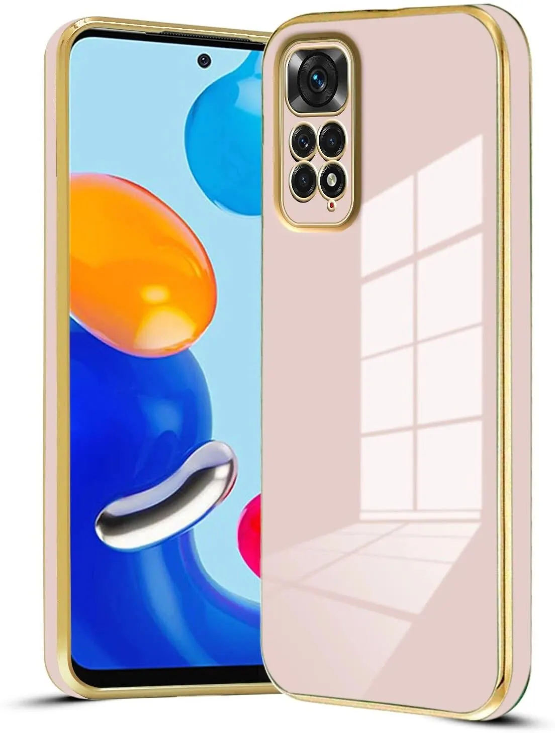 Micvir Back Cover for Redmi Note 11s (Pink, Silicon, Pack of: 1)