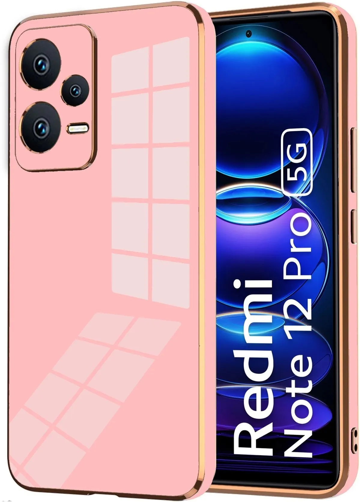 Micvir Back Cover for Redmi Note 12 Pro Plus 5G (Pink, Camera Bump Protector, Silicon, Pack of: 1)