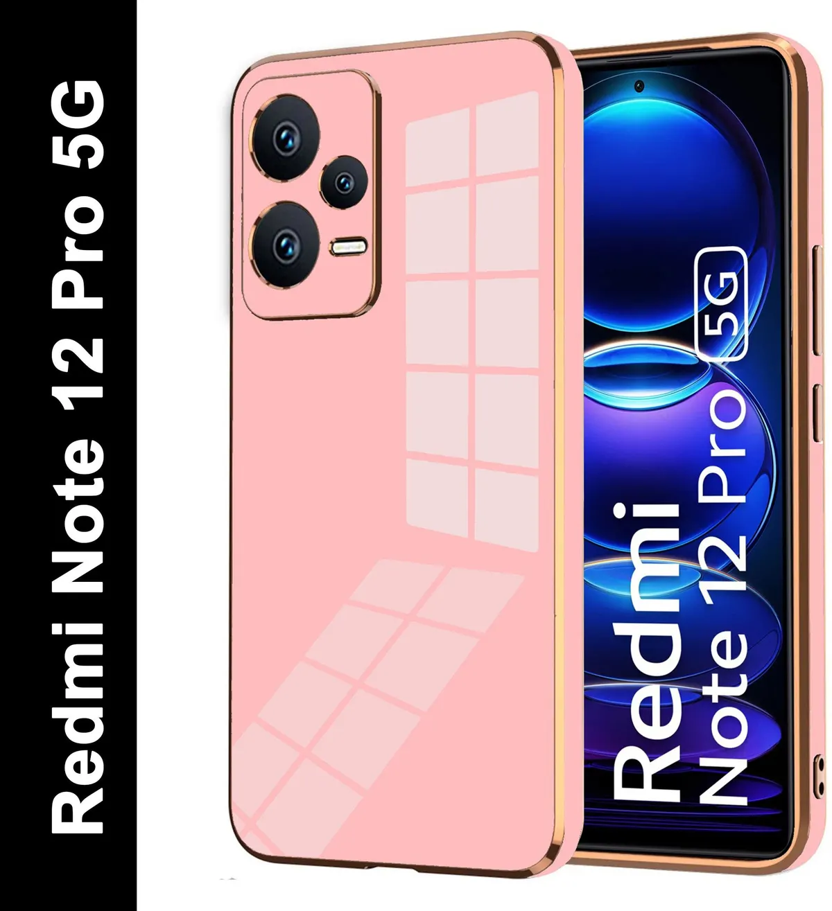 Micvir Back Cover for Redmi Note 12 Pro 5G (Pink, Camera Bump Protector, Silicon, Pack of: 1)