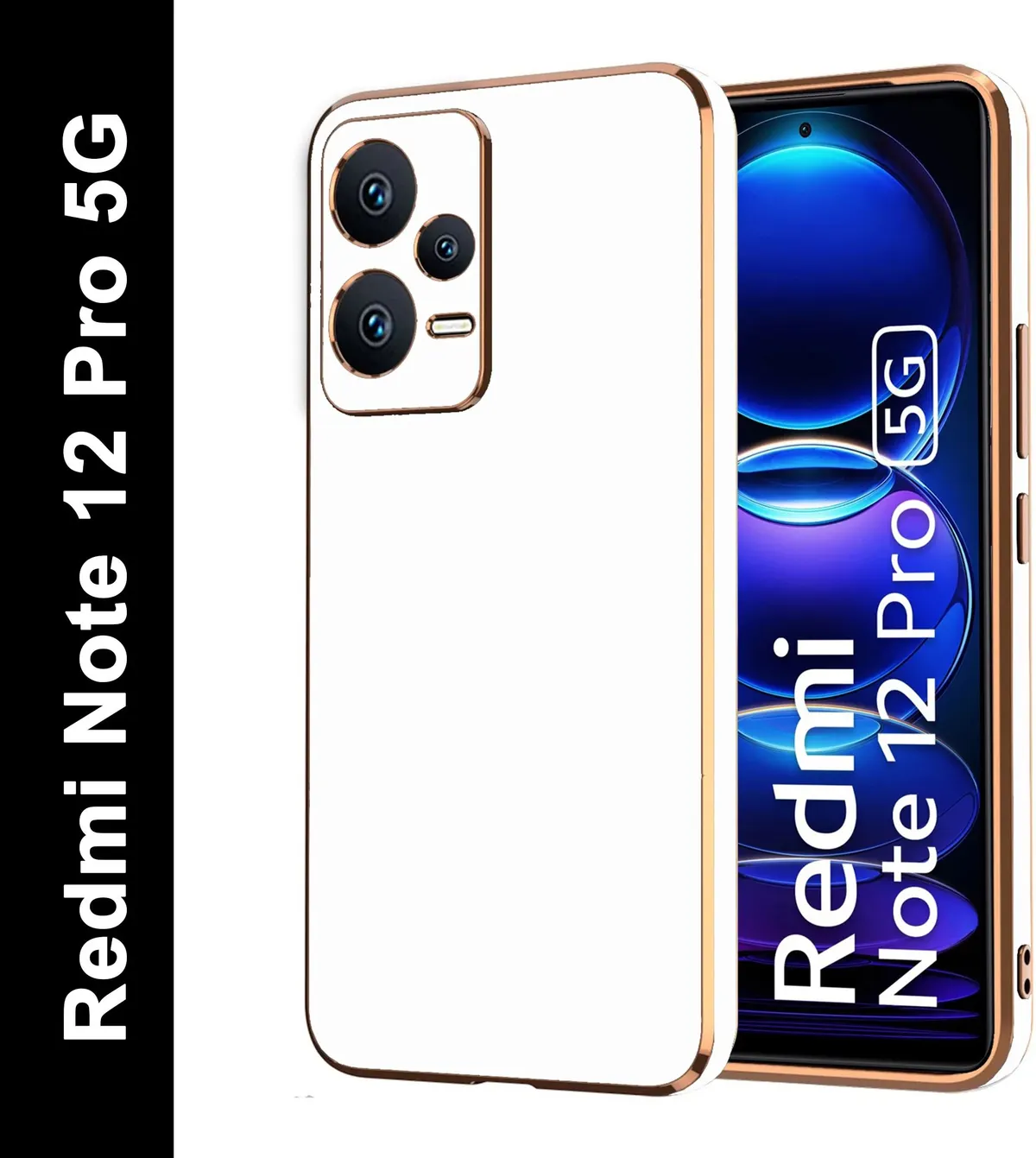 Micvir Back Cover for Redmi Note 12 Pro 5G (White, Camera Bump Protector, Silicon, Pack of: 1)