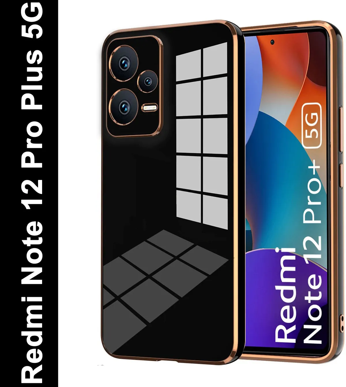 Micvir Back Cover for Redmi Note 12 Pro Plus 5G (Black, Camera Bump Protector, Silicon, Pack of: 1)