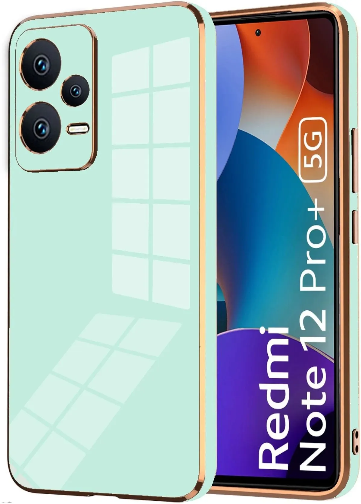 Micvir Back Cover for Redmi Note 12 Pro Plus 5G (Green, Camera Bump Protector, Silicon, Pack of: 1)
