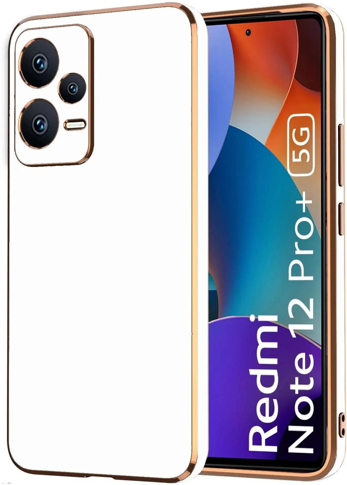 Micvir Back Cover for Redmi Note 12 Pro Plus 5G (White, Camera Bump Protector, Silicon, Pack of: 1)