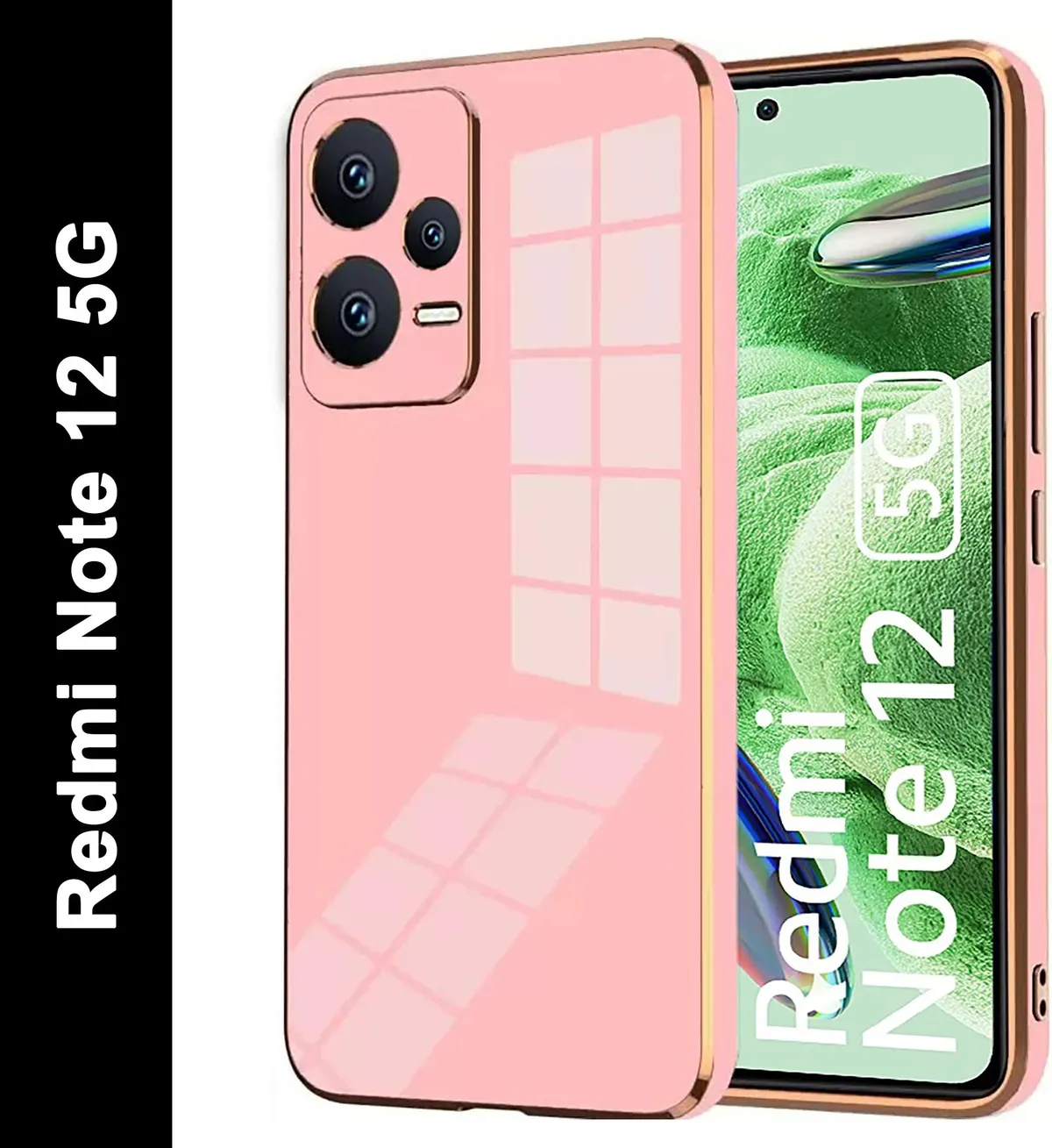 Micvir Back Cover for Redmi Note 12 5G (Pink, Silicon, Pack of: 1)