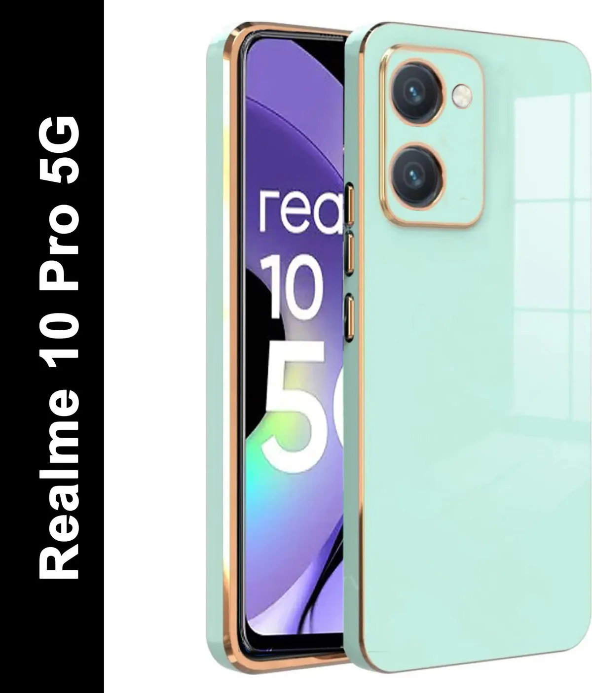 Micvir Back Cover for Realme 10 Pro 5G (Green, Silicon, Pack of: 1)