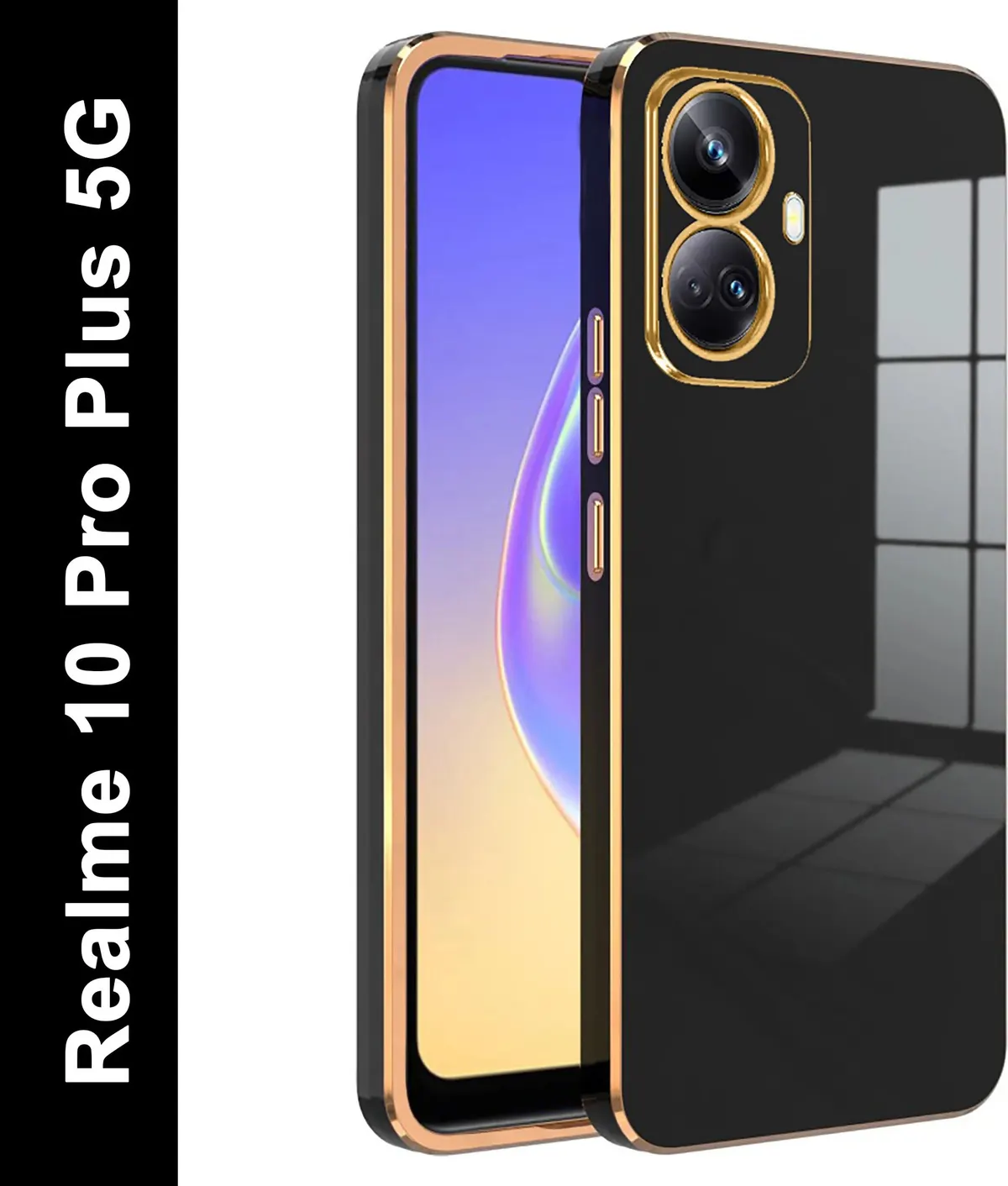 Micvir Back Cover for Realme 10 Pro Plus 5G (Black, Silicon, Pack of: 1)