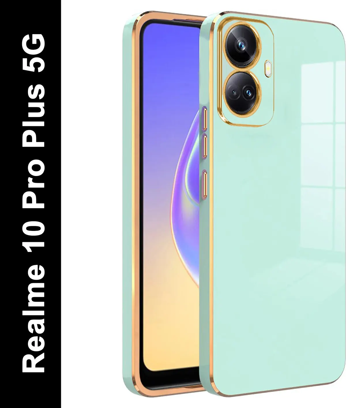 Micvir Back Cover for Realme 10 Pro Plus 5G (Green, Silicon, Pack of: 1)