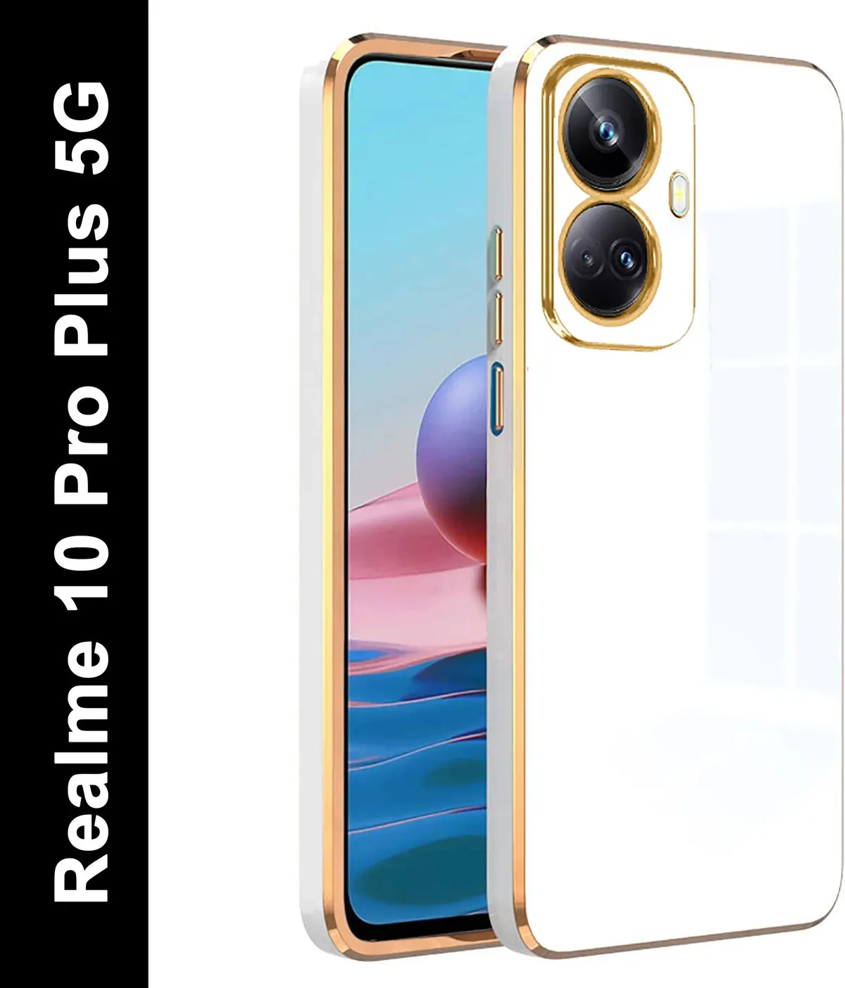 Micvir Back Cover for Realme 10 Pro Plus 5G (White, Silicon, Pack of: 1)