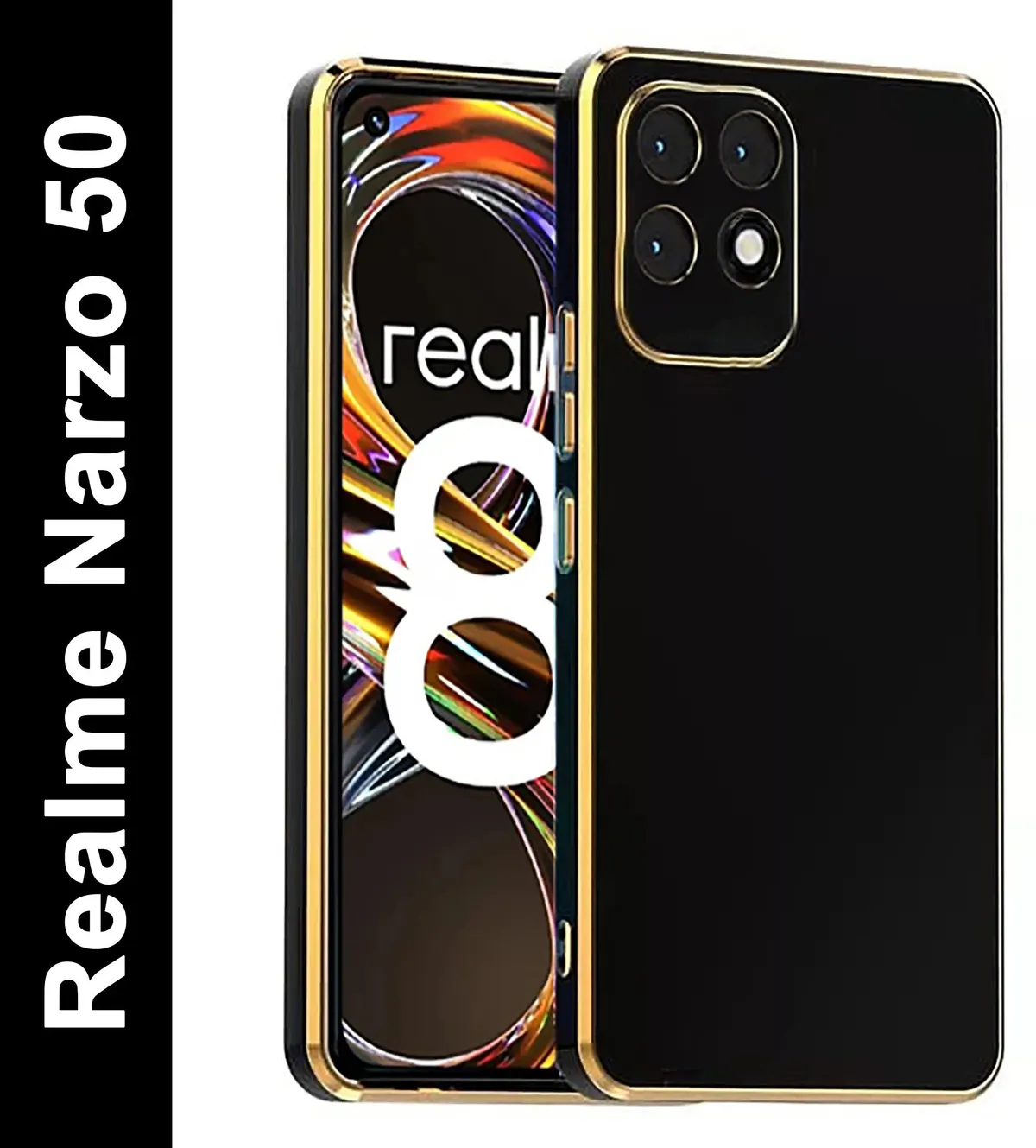 Micvir Back Cover for Realme 8i (Black, Silicon, Pack of: 1)