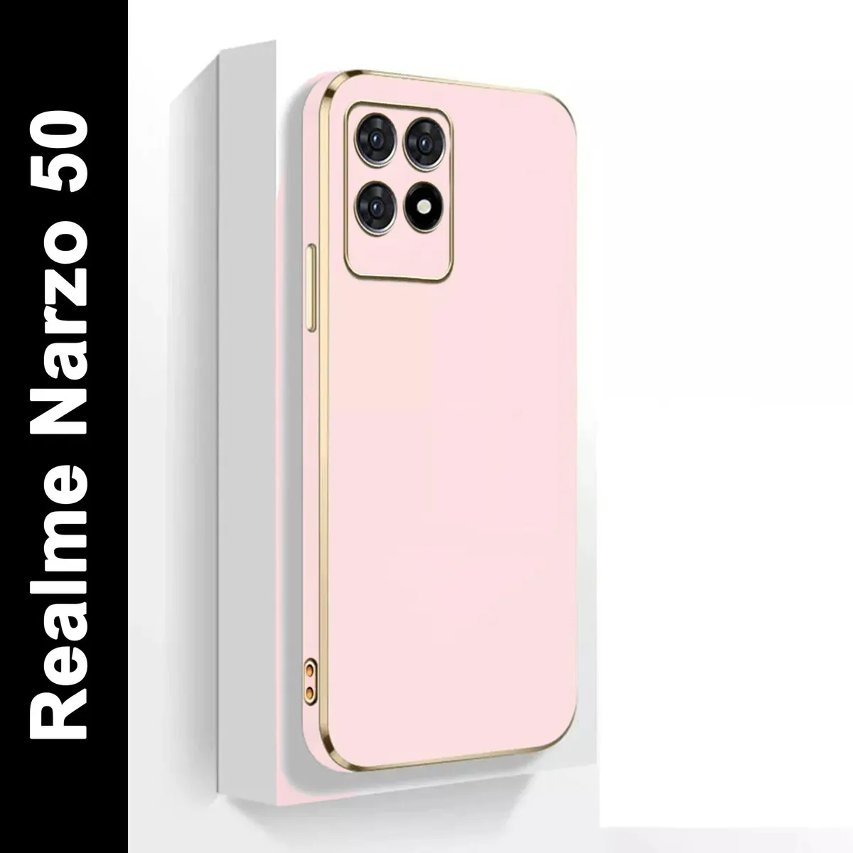 Micvir Back Cover for Realme 8i|Narzo 50 (Pink, Silicon, Pack of: 1)