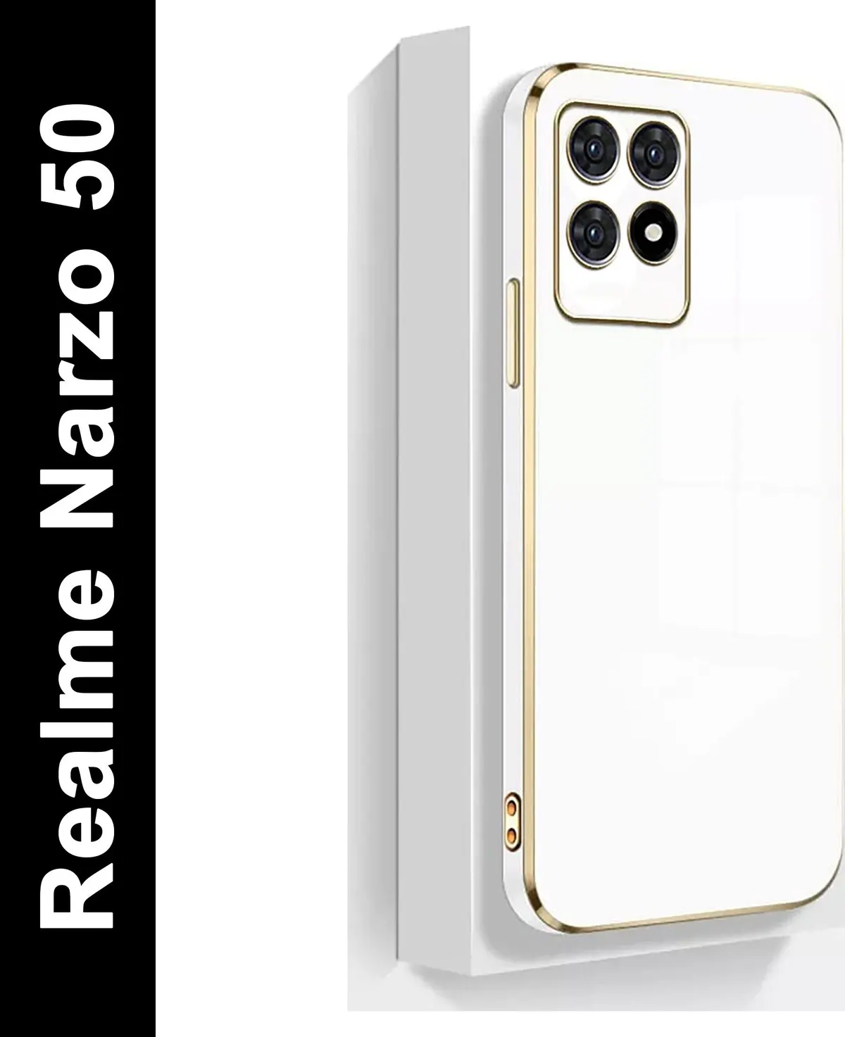Micvir Back Cover for Realme 8i (White, Silicon, Pack of: 1)