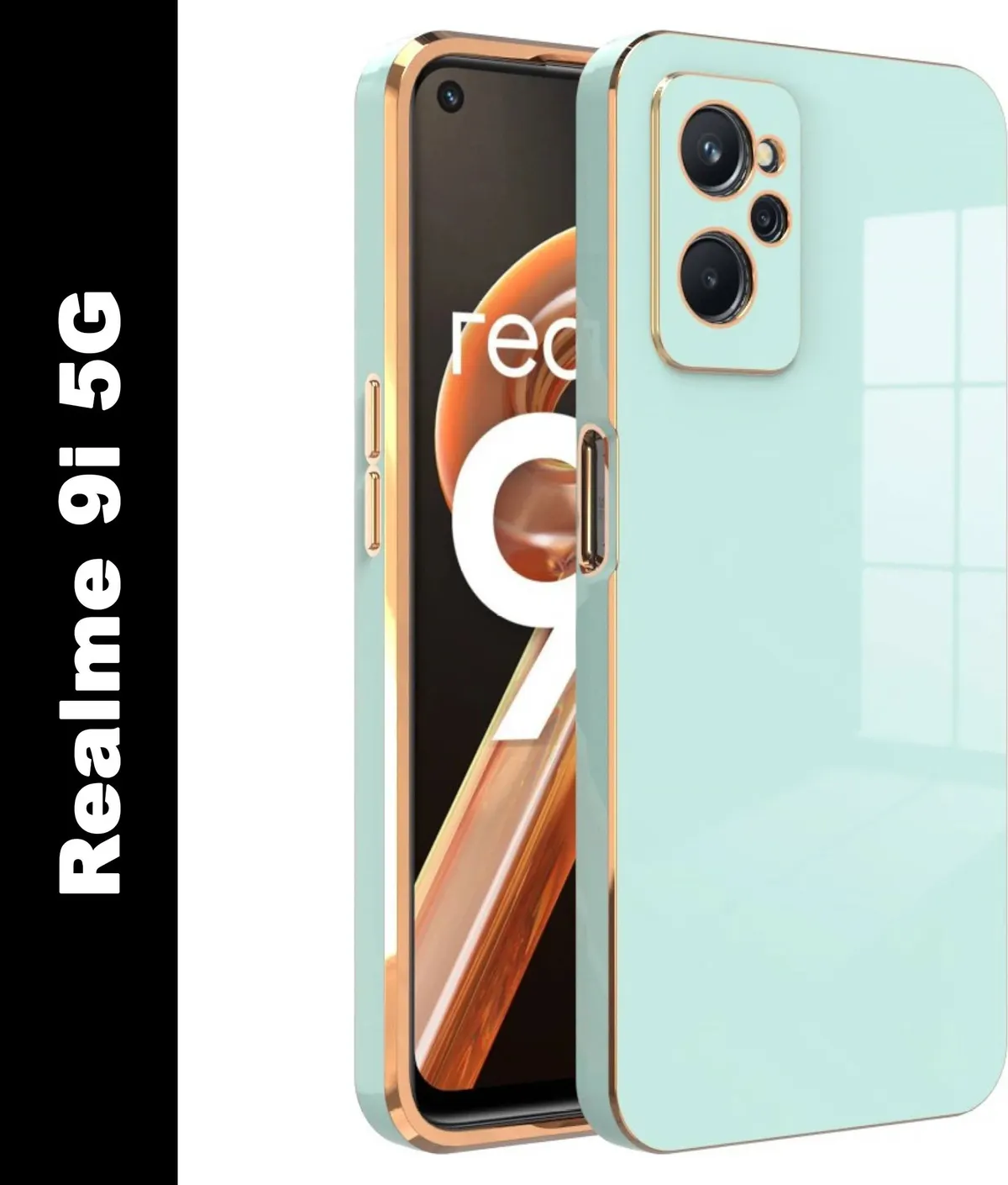 Micvir Back Cover for Realme 9i 5G (Green, Silicon, Pack of: 1)