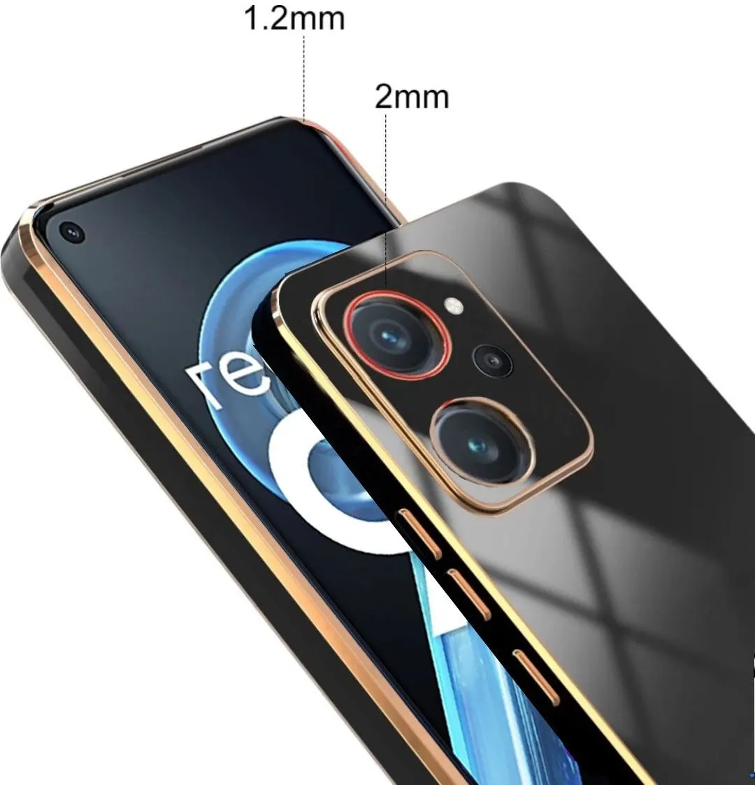 Micvir Back Cover for Realme 9i, Oppo K10, Oppo A76, Oppo A96 (Black, Silicon, Pack of: 1) — image 3 of 5