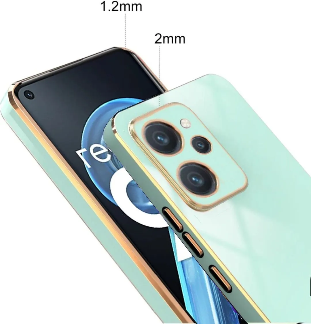 Micvir Back Cover for Realme 9i, Oppo K10, Oppo A76, Oppo A96 (Green, Silicon, Pack of: 1) — image 3 of 4