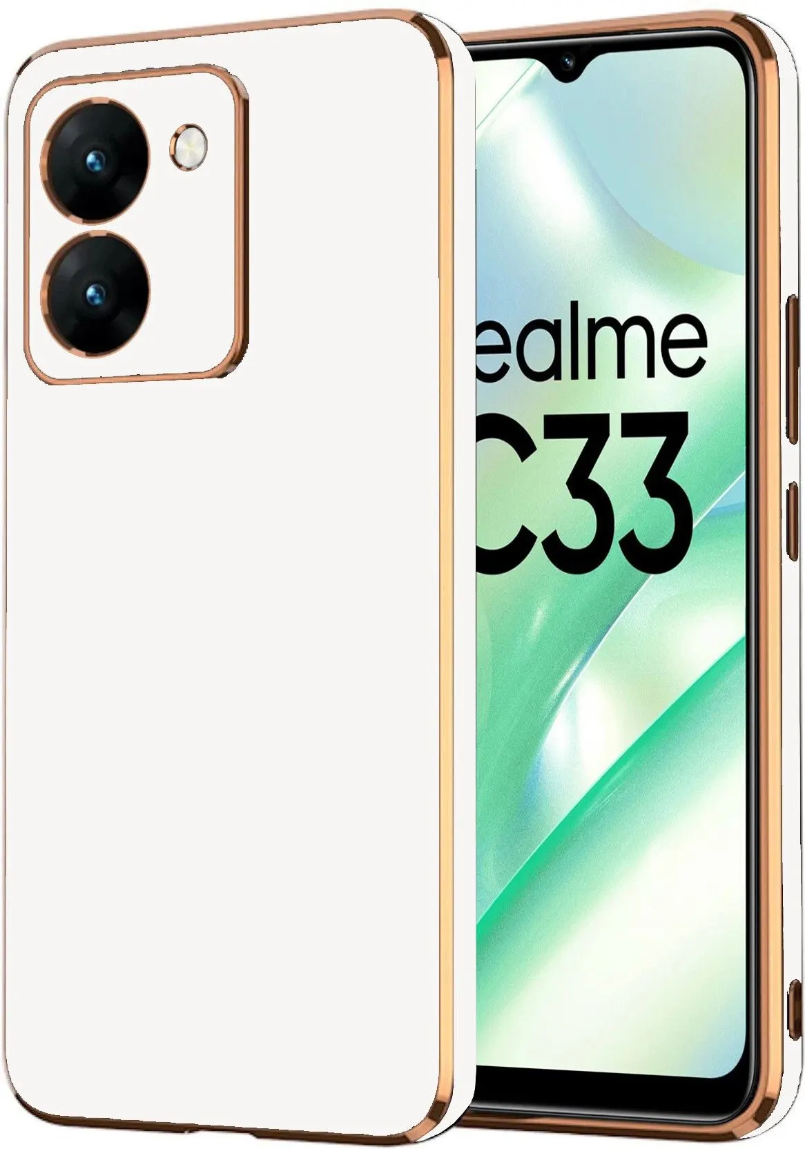 Micvir Back Cover for Realme C33 (White, Silicon, Pack of: 1)