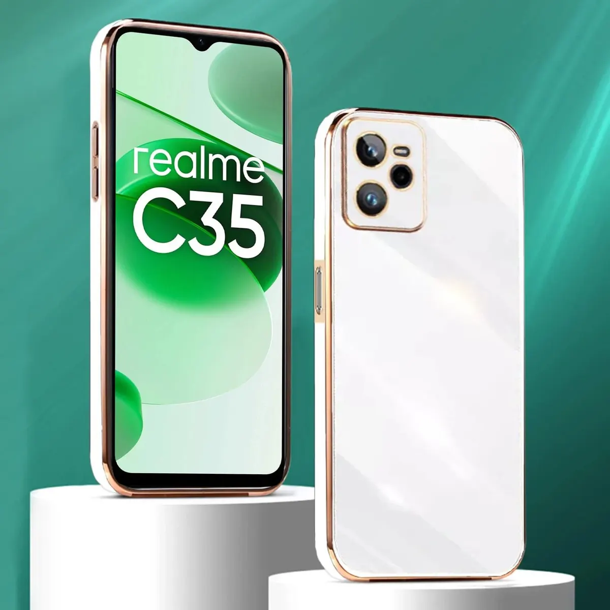 Micvir Back Cover for Realme C35 (White, Silicon, Pack of: 1) — image 3 of 5