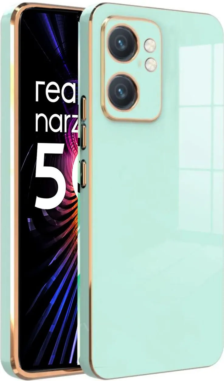 Micvir Back Cover for Realme Narzo 50 5G (Green, Silicon, Pack of: 1)