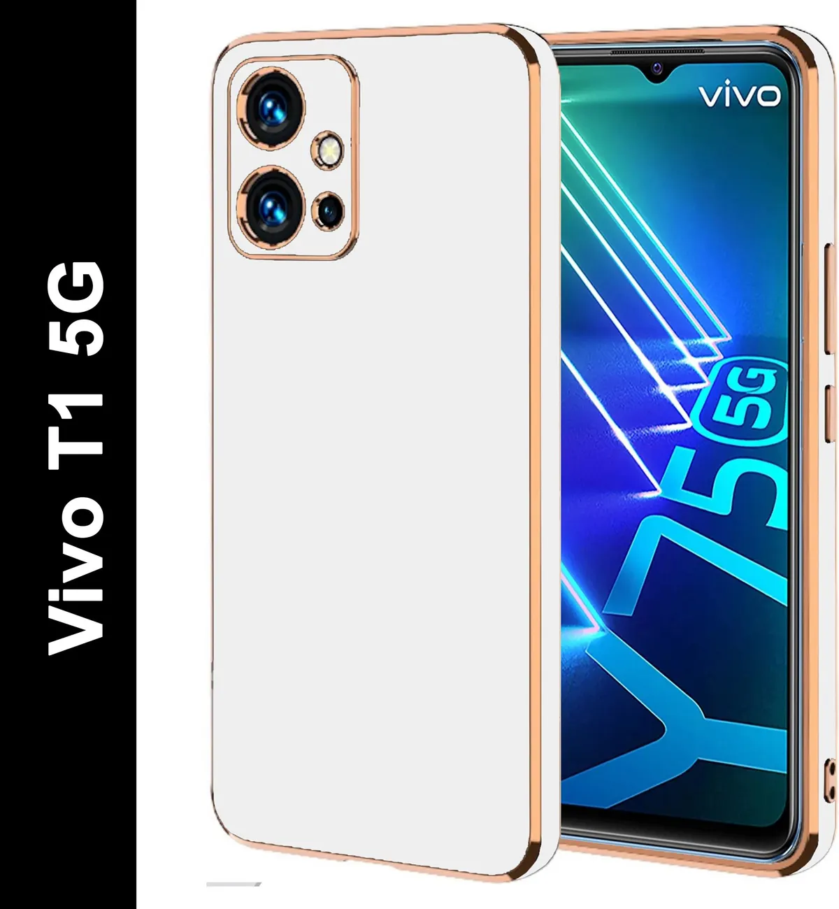 Micvir Back Cover for Vivo T1 5G (White, Silicon, Pack of: 1)