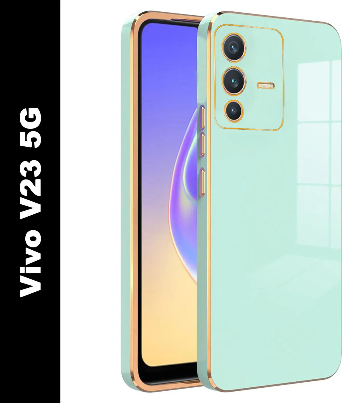 Micvir Back Cover for Vivo V23 5G (Green, Silicon, Pack of: 1)
