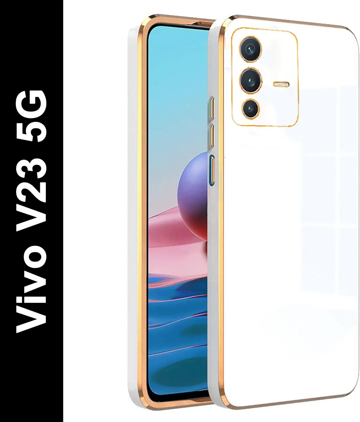 Micvir Back Cover for Vivo V23 5G (White, Silicon, Pack of: 1)