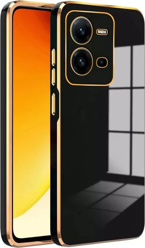Micvir Back Cover for Vivo V25 5G (Black, Silicon, Pack of: 1)