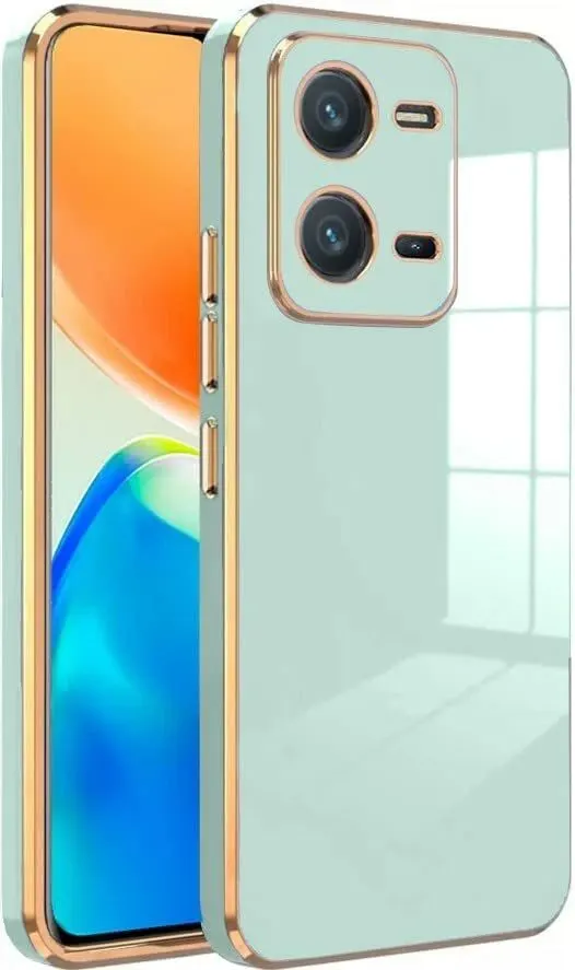 Micvir Back Cover for Vivo V25 5G (Green, Silicon, Pack of: 1)