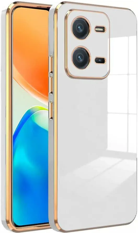 Micvir Back Cover for Vivo V25 5G (White, Silicon, Pack of: 1)