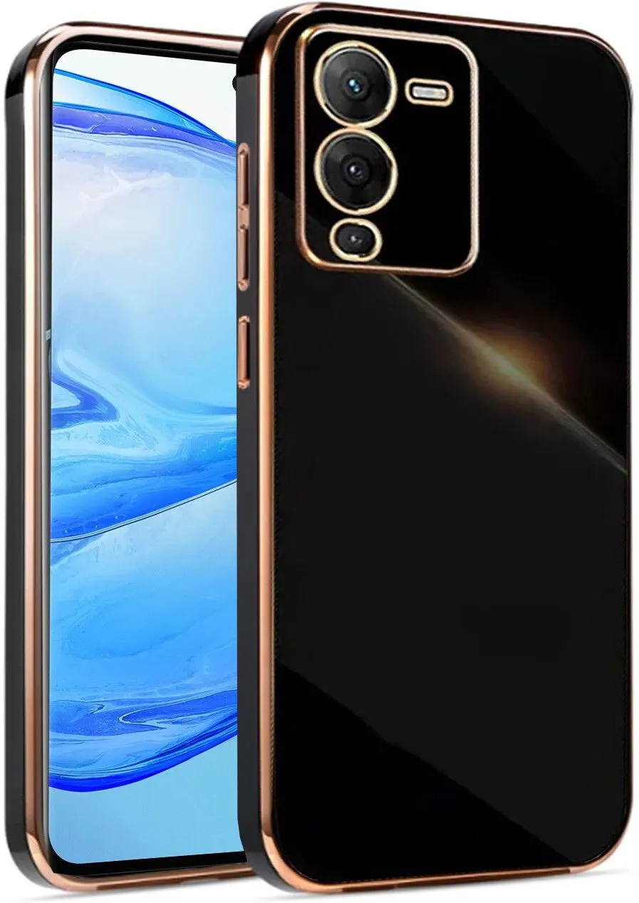 Micvir Back Cover for Vivo V25 Pro 5G (Black, Silicon, Pack of: 1)