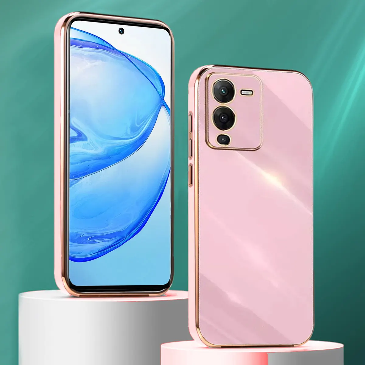 Micvir Back Cover for Vivo V25 Pro 5G (Pink, Silicon, Pack of: 1) — image 4 of 5