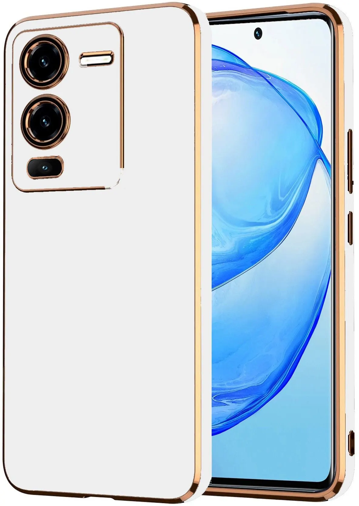 Micvir Back Cover for Vivo V25 Pro 5G (White, Silicon, Pack of: 1)